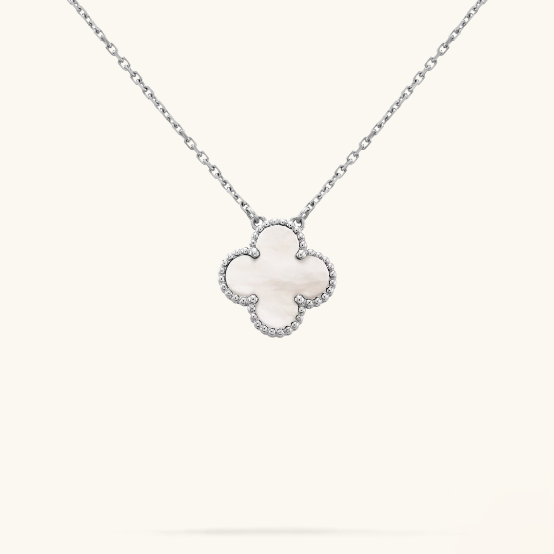 CLOVER | Valkoinen/Hopea Kaulakoru